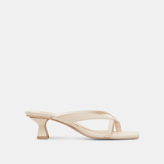 BREVEL HEELS BONE LEATHER - BONE LEATHER