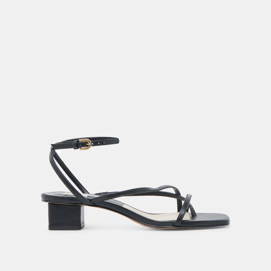 KARLOS SANDALS BLACK LEATHER - BLACK LEATHER