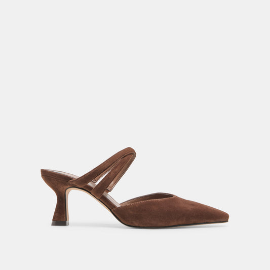 Linore Dk Brown Suede Heels - DK BROWN SUEDE