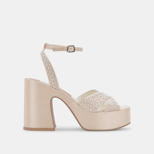 WESSI PEARL HEELS VANILLA PEARLS - VANILLA PEARLS