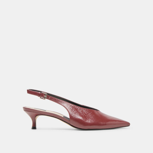 Alenna Oxblood Crinkle Heels - OXBLOOD CRINKLE PATENT