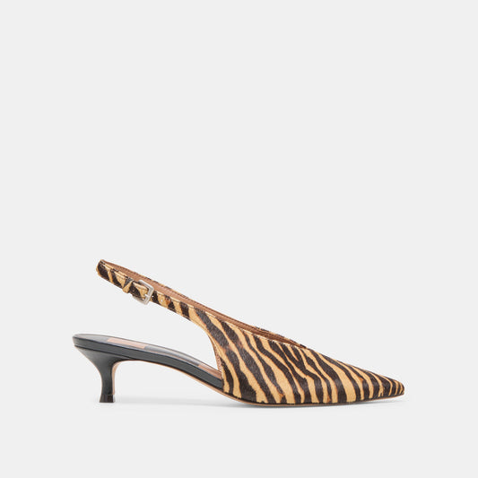 Alenna Tiger Calf Hair Heels - TIGER CALF HAIR