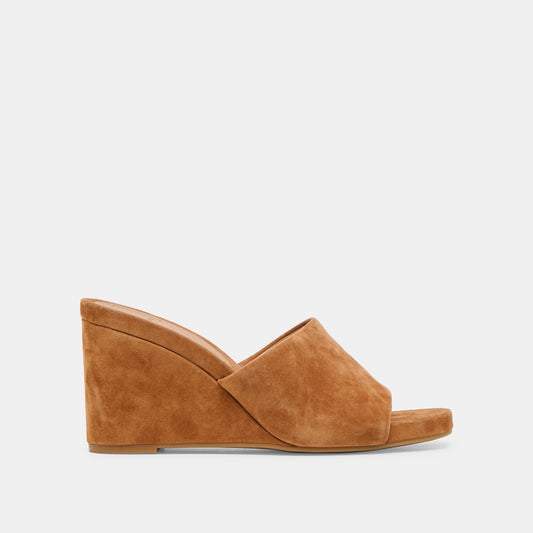 Holta Brown Suede Wedges - BROWN SUEDE