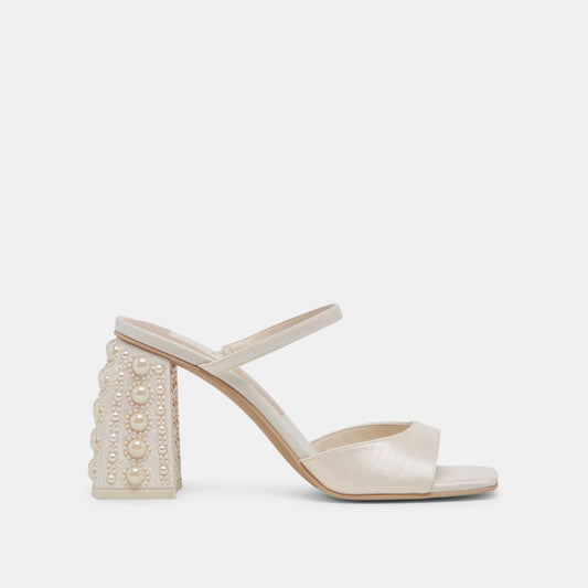 JEMMY PEARL HEELS VANILLA SILK - VANILLA SILK