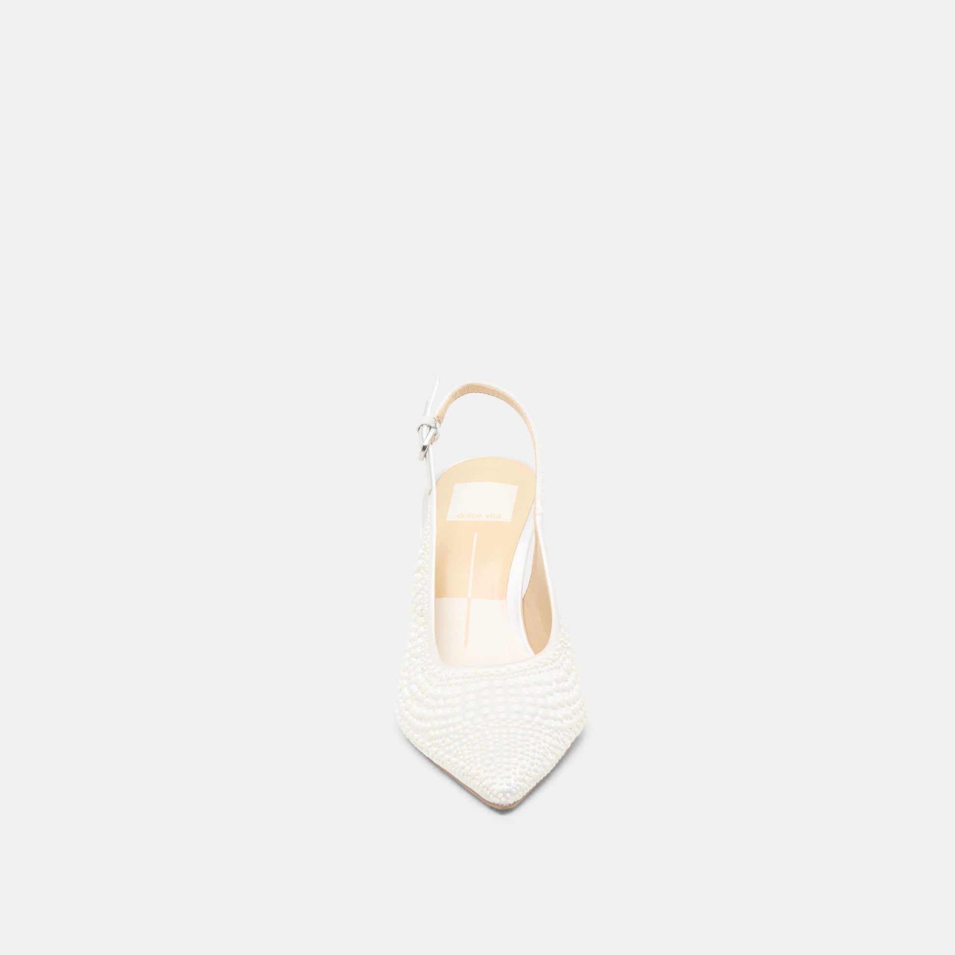 Elasi Pearl Off White Satin Heels - TRUE WHITE SATIN