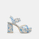 BLUE FLORAL SATIN