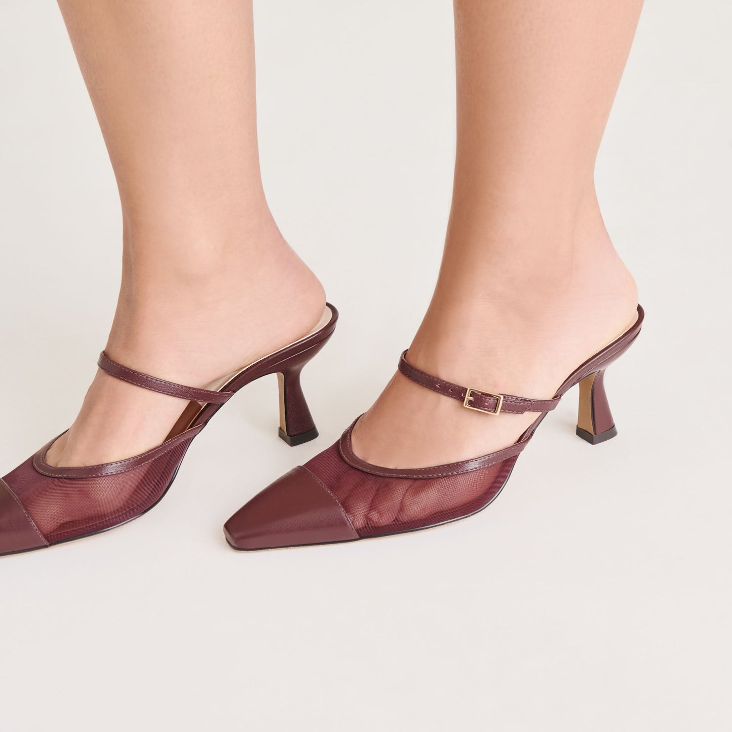 Loyd Burgundy Mesh Heels - BURGUNDY MESH