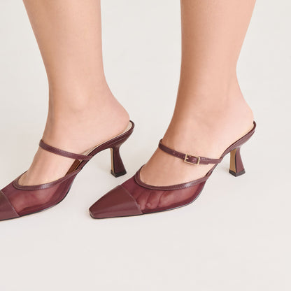 Loyd Burgundy Mesh Heels - BURGUNDY MESH