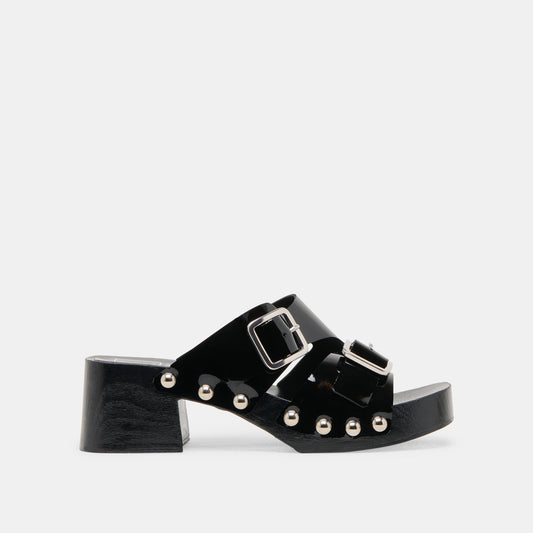 Melody Black Leather Heels - BLACK LEATHER