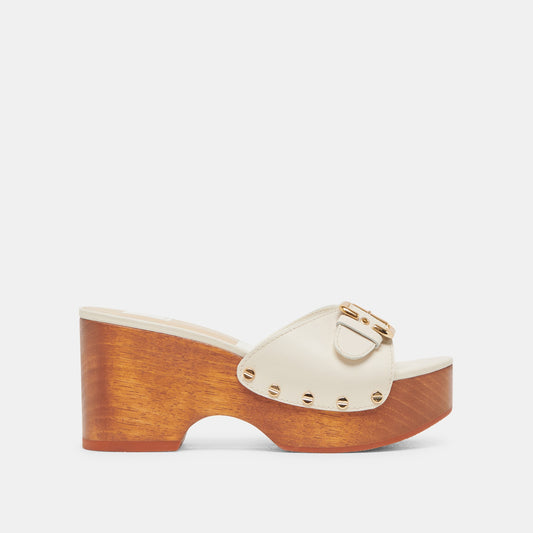 YALAH HEELS OFF WHITE LEATHER - OFF WHITE LEATHER
