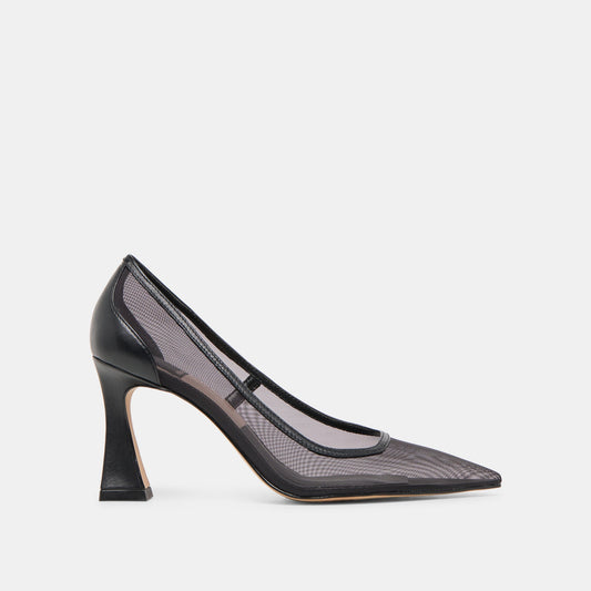 Malory Onyx Mesh Heels - ONYX MESH