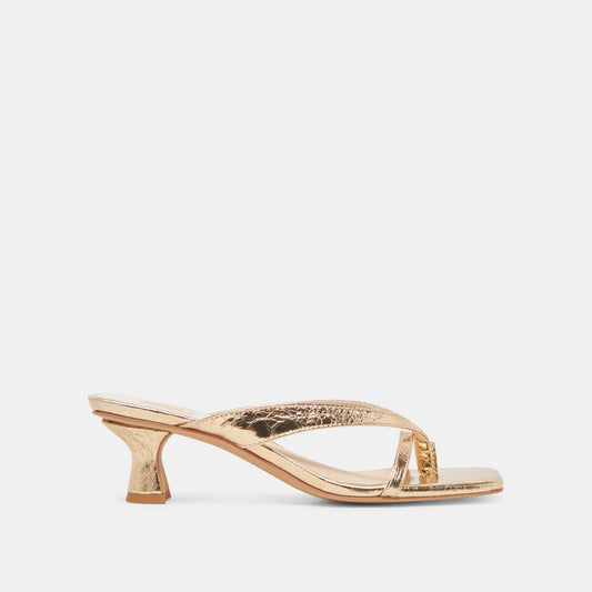 BREVEL HEELS GOLD DISTRESSED LEATHER - GOLD DISTRESSED LEATHER