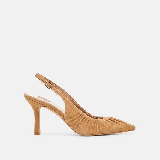 Keira Lt Brown Suede Heels - LT BROWN SUEDE