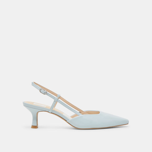 Odela Ice Blue Leather Heels - ICE BLUE LEATHER
