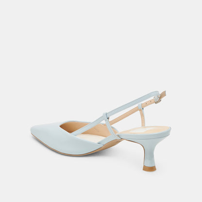 Odela Ice Blue Leather Heels - ICE BLUE LEATHER