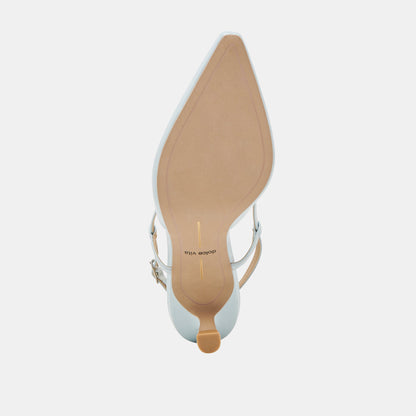 Odela Ice Blue Leather Heels - ICE BLUE LEATHER