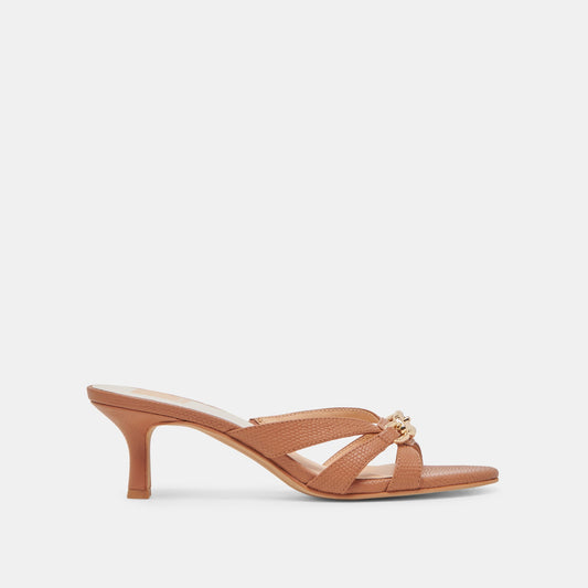 LERAH HEELS SADDLE EMBOSSED LEATHER - SADDLE EMBOSSED LEATHER