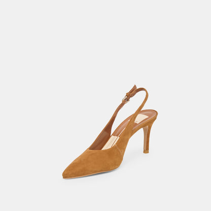 Elasi Brown Nubuck Heels - BROWN NUBUCK