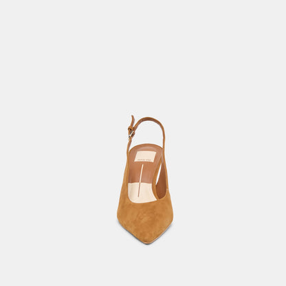 Elasi Brown Nubuck Heels - BROWN NUBUCK
