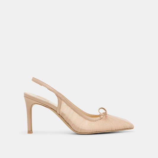 Yela Praline Tulle Heels - PRALINE TULLE
