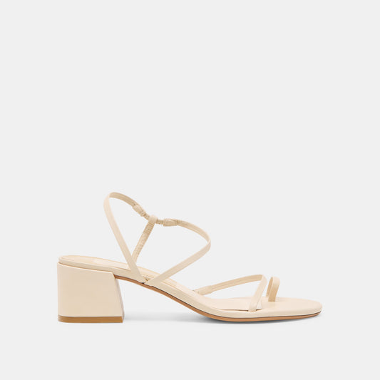 Trini Creme Leather Heels - CREME LEATHER