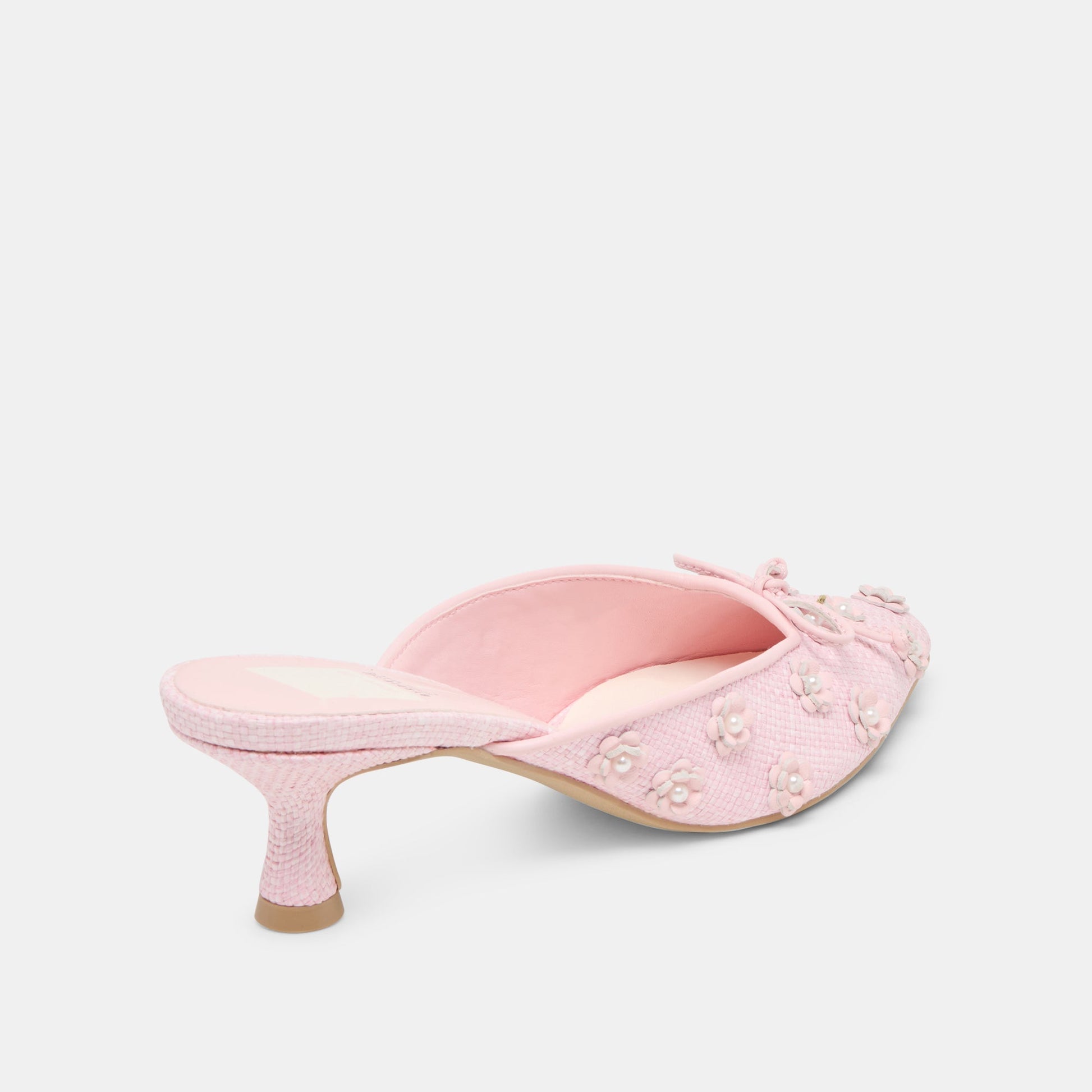 Camilo X Byrdie Golf Pink Raffia Wide Heels - PINK RAFFIA