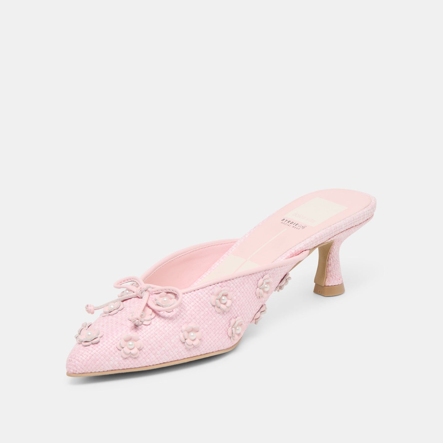 Camilo X Byrdie Golf Pink Raffia Wide Heels - PINK RAFFIA