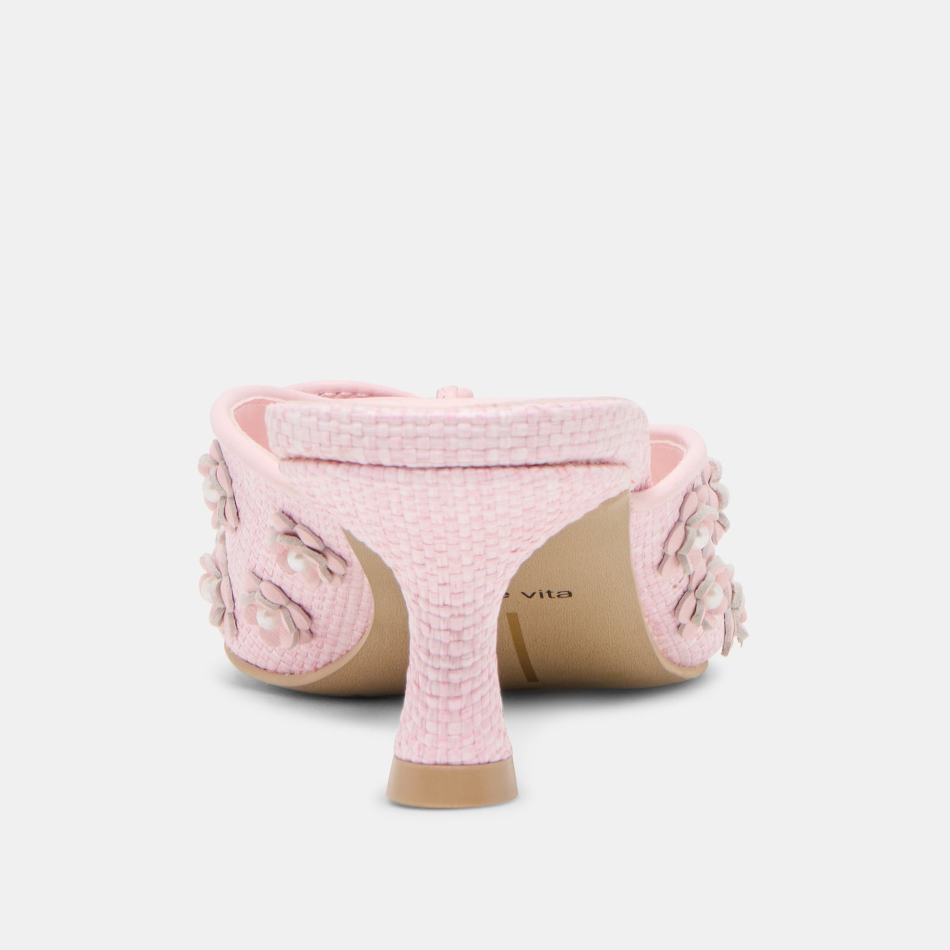 Camilo X Byrdie Golf Pink Raffia Wide Heels - PINK RAFFIA