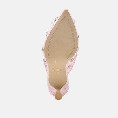 Camilo X Byrdie Golf Pink Raffia Wide Heels - PINK RAFFIA