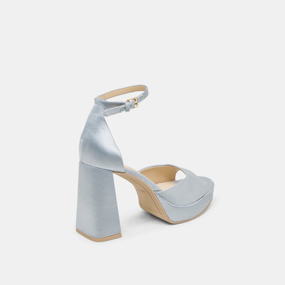 PANDRO HEELS LIGHT BLUE SATIN - LIGHT BLUE SATIN