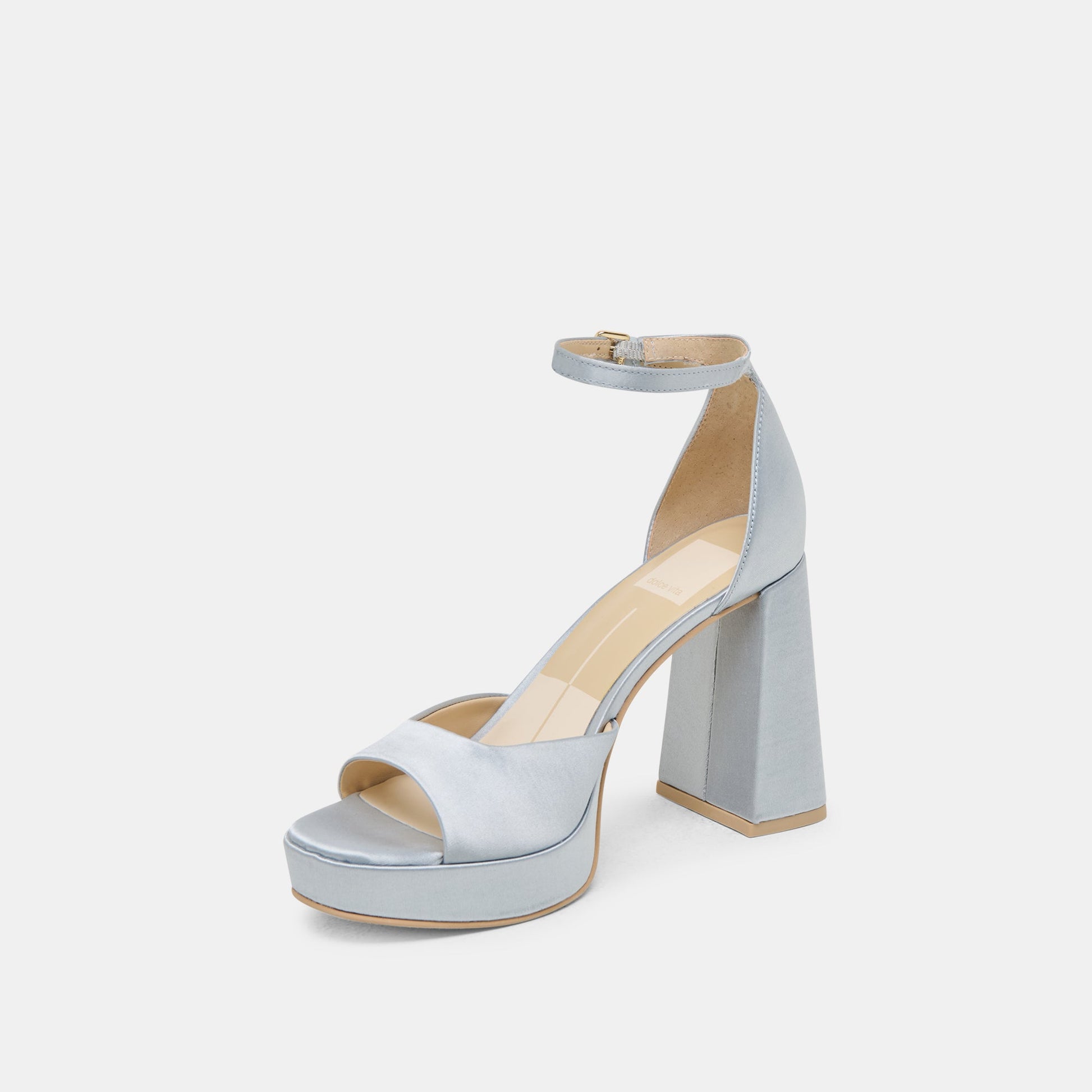 PANDRO HEELS LIGHT BLUE SATIN - LIGHT BLUE SATIN