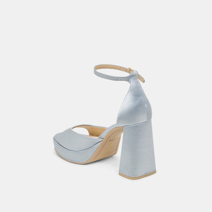 PANDRO HEELS LIGHT BLUE SATIN - LIGHT BLUE SATIN