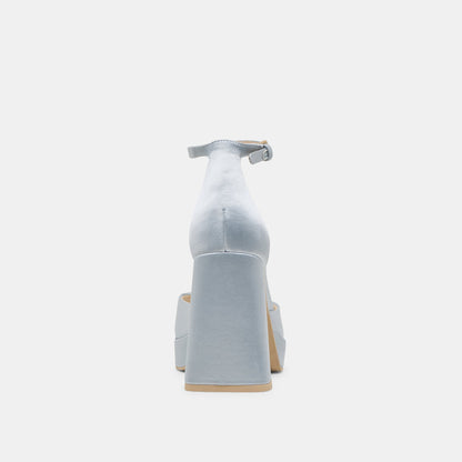 PANDRO HEELS LIGHT BLUE SATIN - LIGHT BLUE SATIN