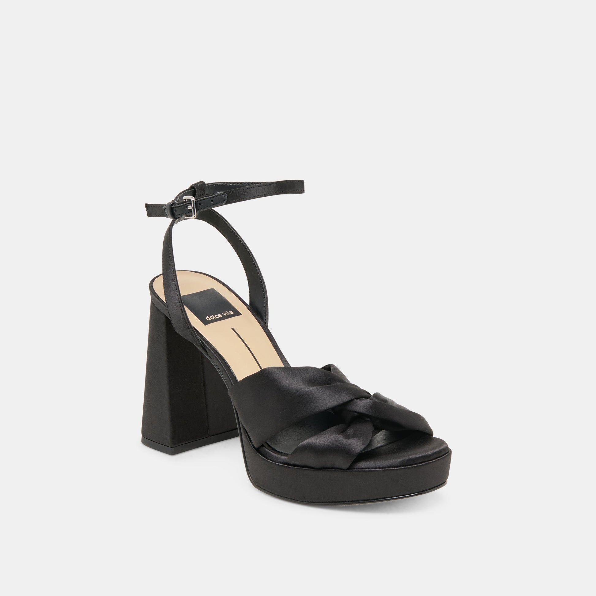 PARLO HEELS ONYX SATIN - ONYX SATIN