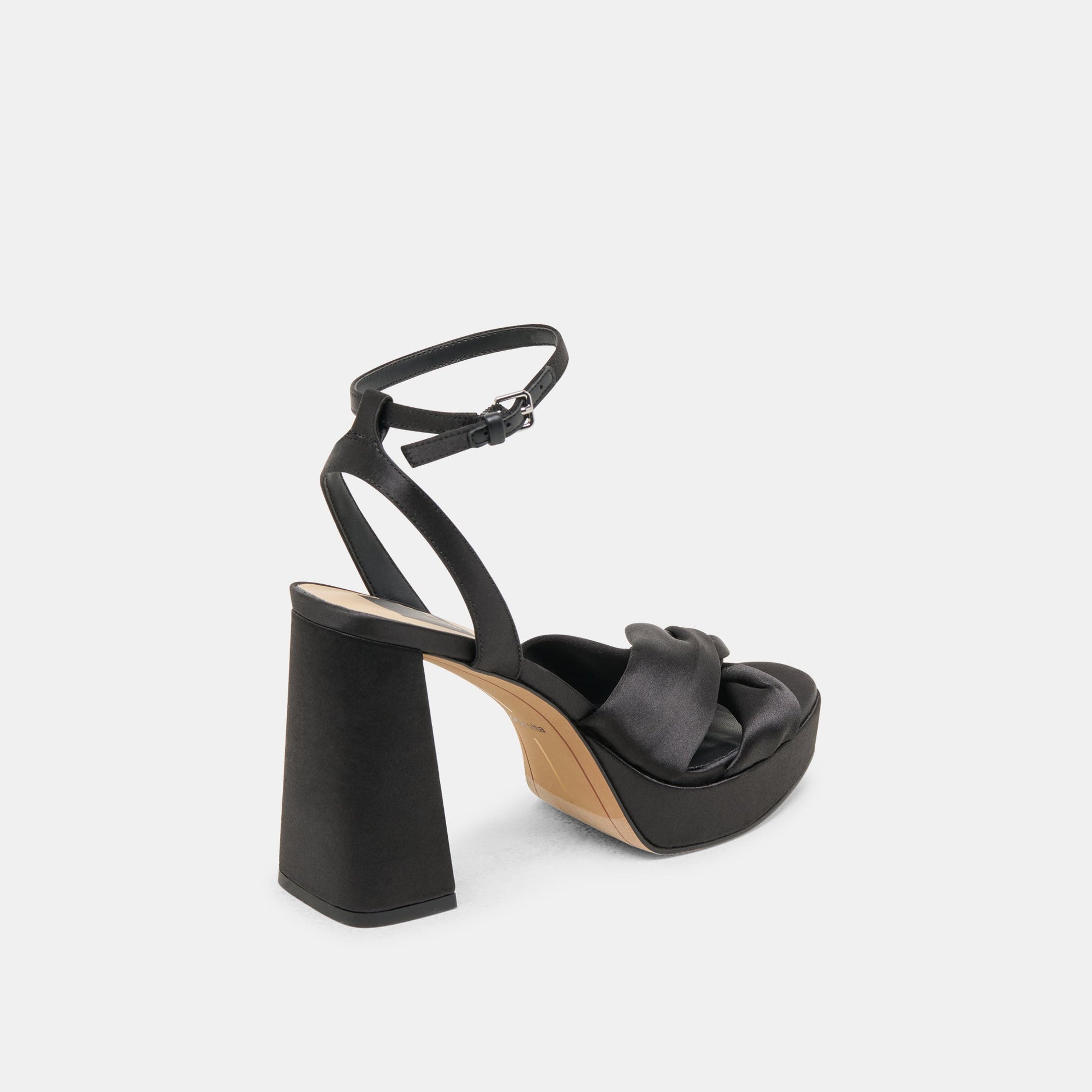 PARLO HEELS ONYX SATIN - ONYX SATIN