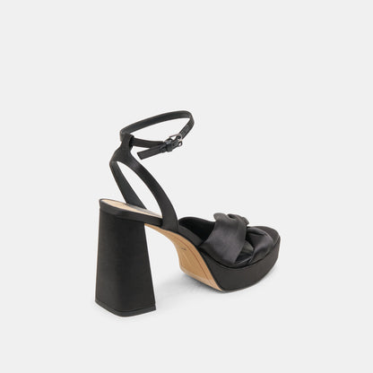 PARLO HEELS ONYX SATIN - ONYX SATIN