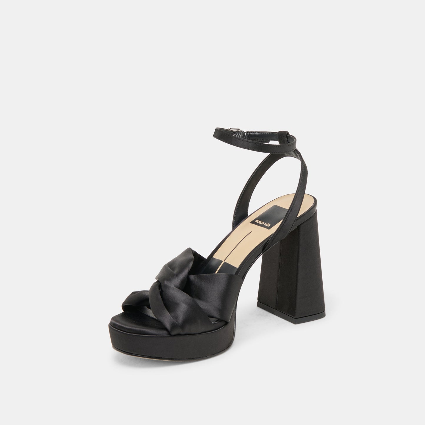 PARLO HEELS ONYX SATIN - ONYX SATIN