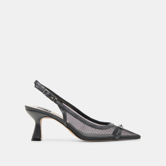Lorine Onyx Mesh Heels - ONYX MESH