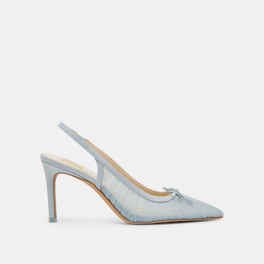 Yela Light Blue Tulle Heels - LIGHT BLUE TULLE