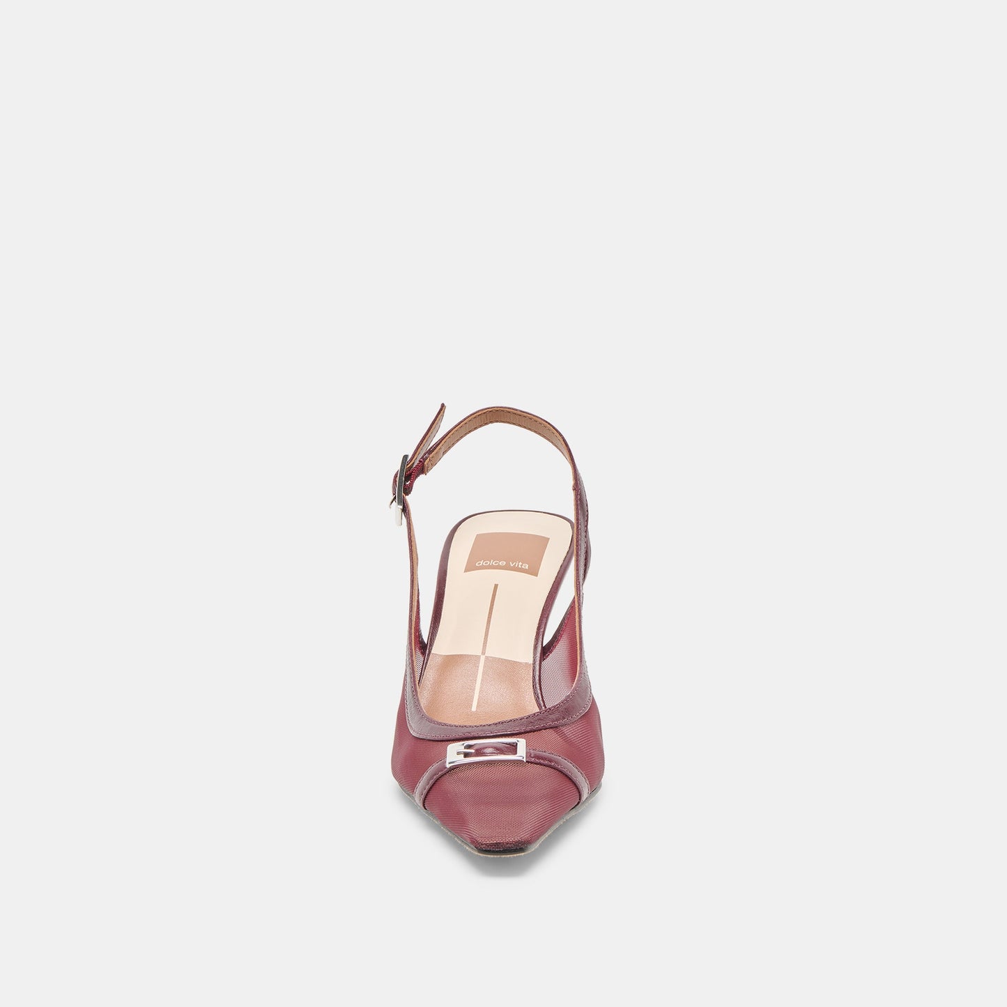 Lorine Burgundy Mesh Heels - BURGUNDY MESH