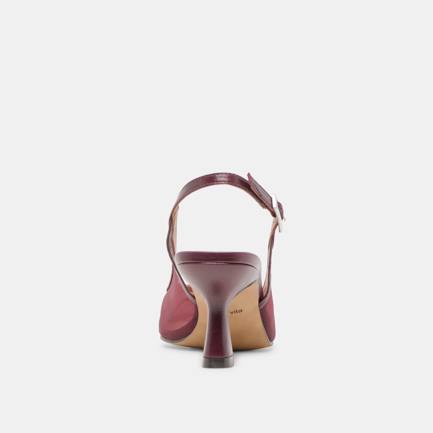 Lorine Burgundy Mesh Heels - BURGUNDY MESH