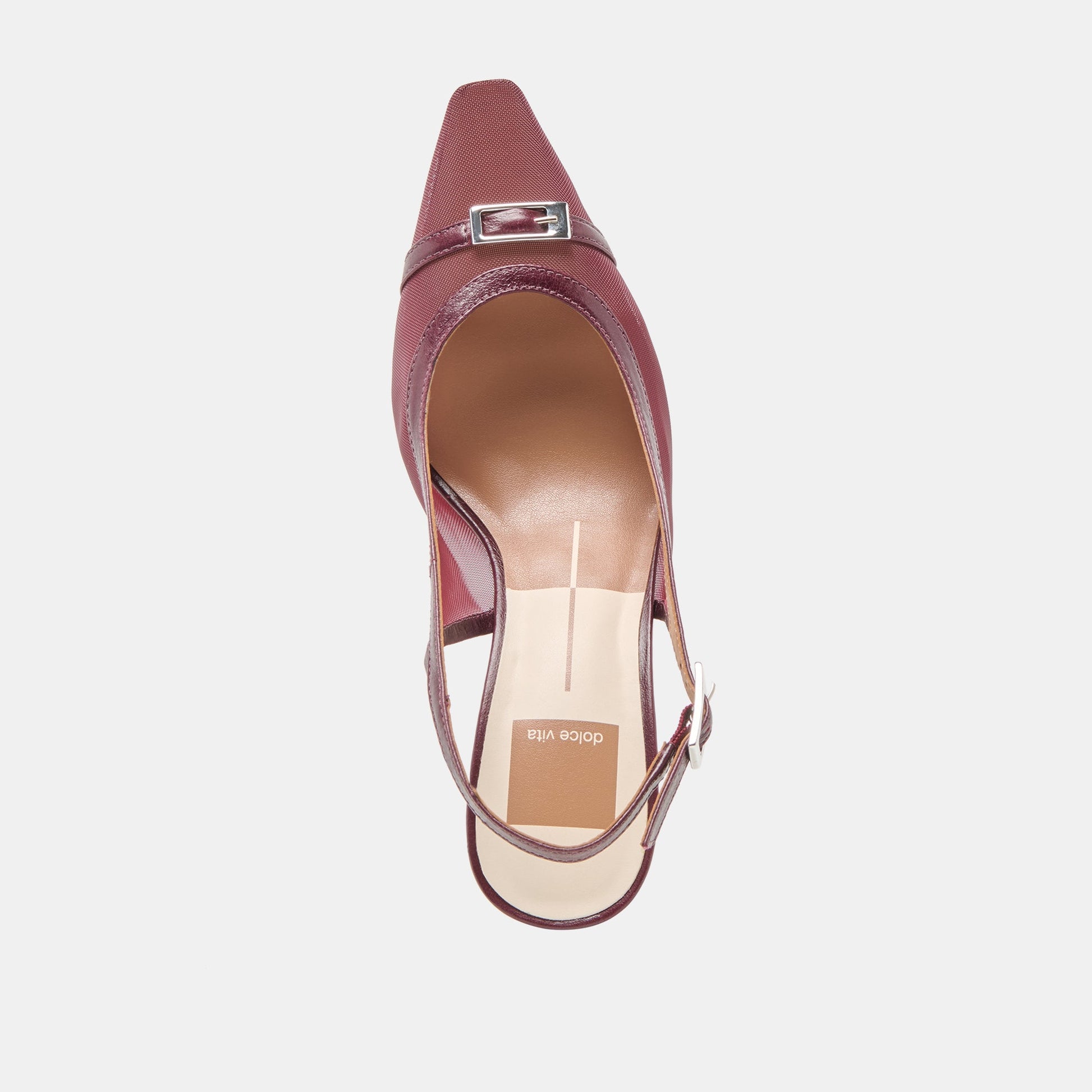 Lorine Burgundy Mesh Heels - BURGUNDY MESH