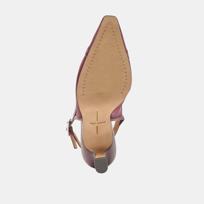Lorine Burgundy Mesh Heels - BURGUNDY MESH