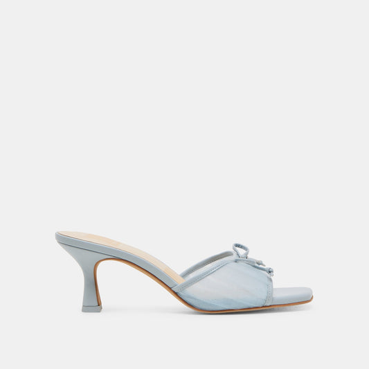 Galen Light Blue Tulle Heels - LIGHT BLUE TULLE