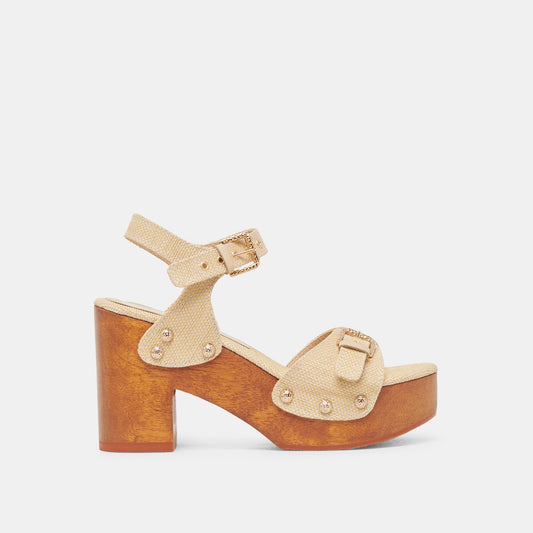 YANDY HEELS LT NATURAL RAFFIA - LT NATURAL RAFFIA