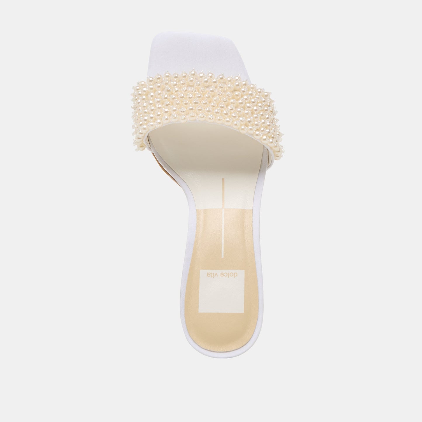 Rexa Pearl Off White Satin Heels - OFF WHITE SATIN