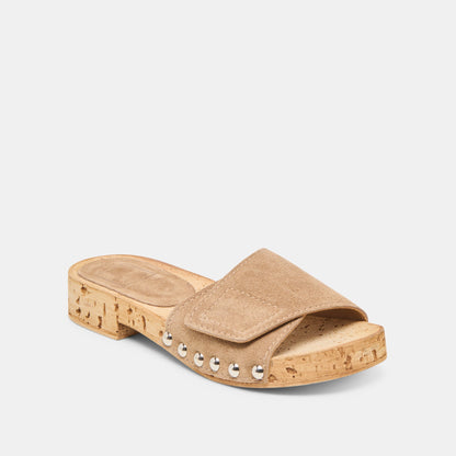 Sandy Taupe Suede Sandals - TAUPE SUEDE