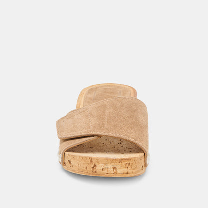 Sandy Taupe Suede Sandals - TAUPE SUEDE