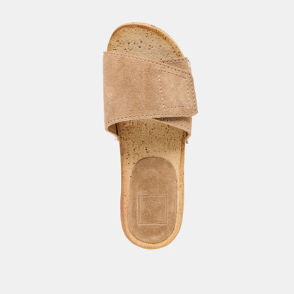 Sandy Taupe Suede Sandals - TAUPE SUEDE
