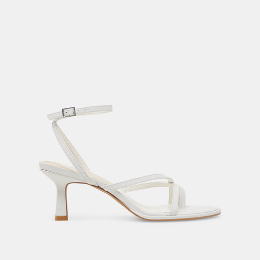 MORAH WIDE HEELS TRUE WHITE LEATHER - TRUE WHITE LEATHER